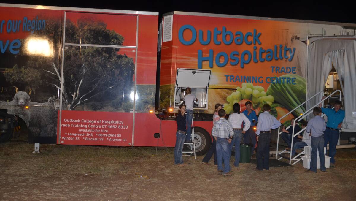 The outback hospitality truck was pressed into service at the Burke & Wills Rodeo dinner on Monday night.