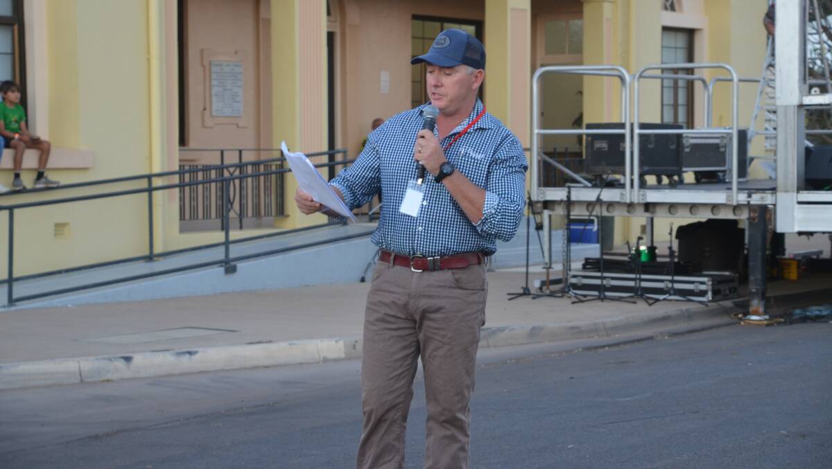 ON THE BEAT: Cr Rix's last official engagement was to be MC at Cloncurry Beat the Heat last week. Photo: Derek Barry