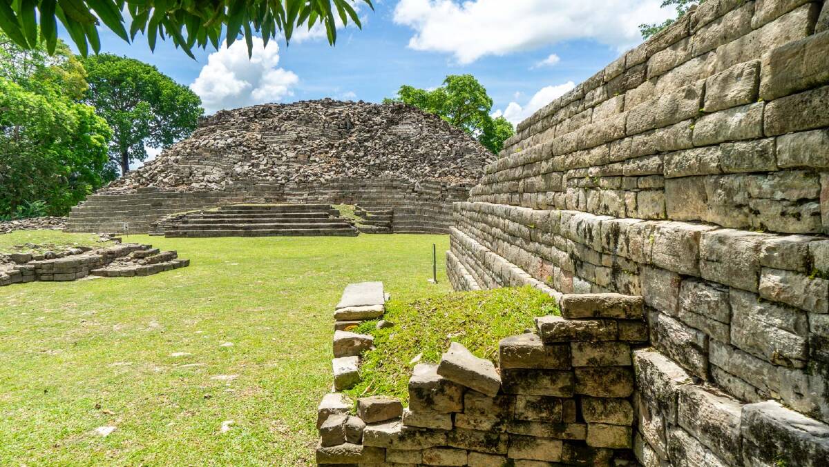 Ancient Mayan ruins at Lubaantun. Picture Michael Turtle