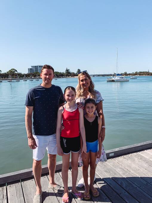The Strange family live in Mandurah, Western Australia. Pictured are Dan, Isabella, Anoushka and Lexie. Photo: Supplied.