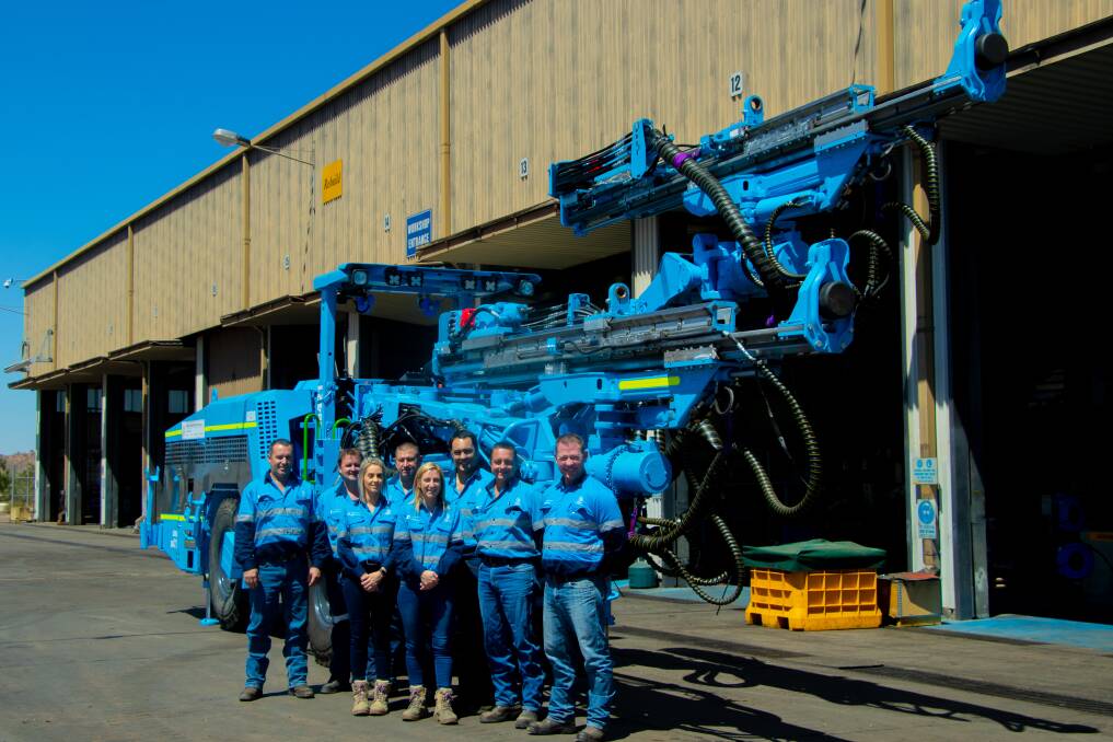 AWARENESS: A DD421 twin-boom development drilling jump was painted blue in September to raise awareness of prostate cancer awareness month.