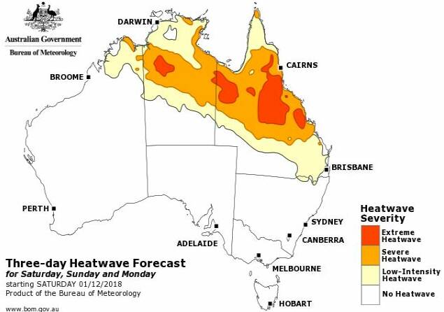 SWELTERING: A heatwave is expected is expected expand across most of Queensland by Friday. Photo: Bureau of Meteorology