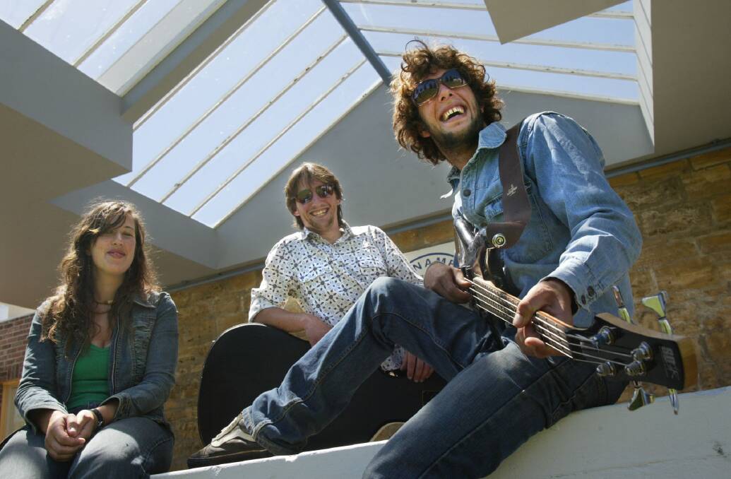 Back in 2005: Members of the Warrnambool band 'Troubled Minds' (from left) Bridgid McKinnon temporary band manager, Josh Taylor and Sean McKinnon. 