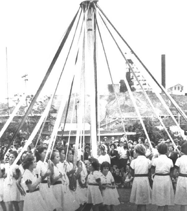  May Pole dancing at Mount Isa in 1956. Photo: North Queensland History Collections.