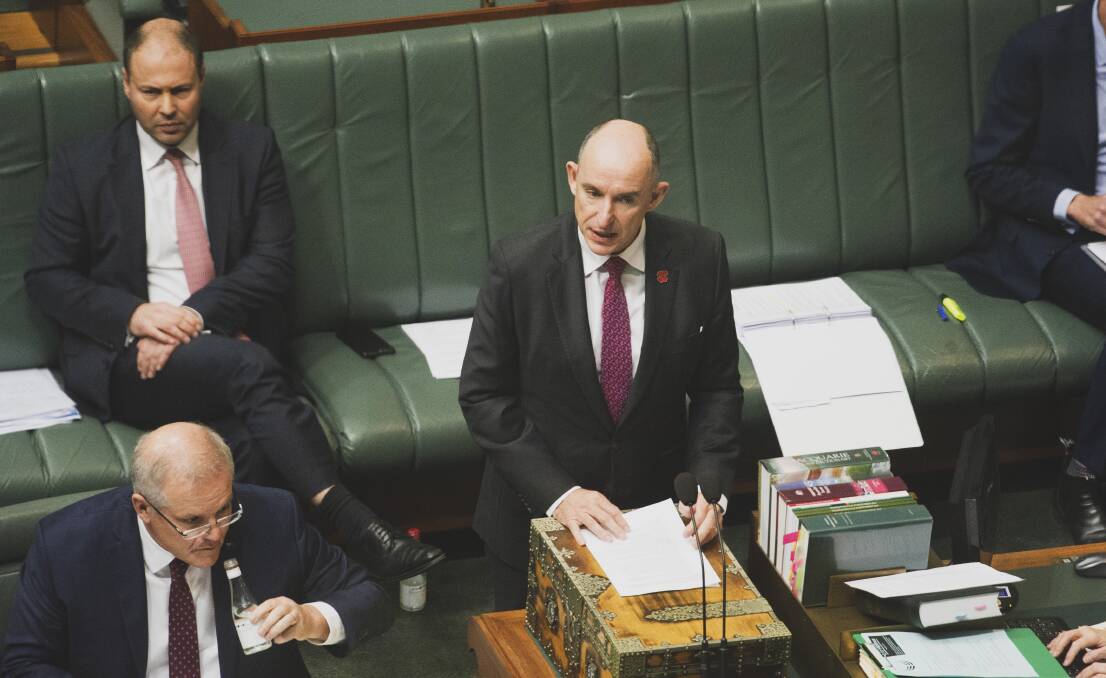 Minister for Government Services Stuart Robert at question time earlier this year. Picture: Dion Georgopoulos