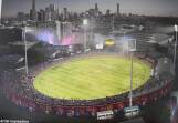 The government unveiled an artist's impression of the showgrounds stadium during the Gabba rebuild. (Jono Searle/AAP PHOTOS)