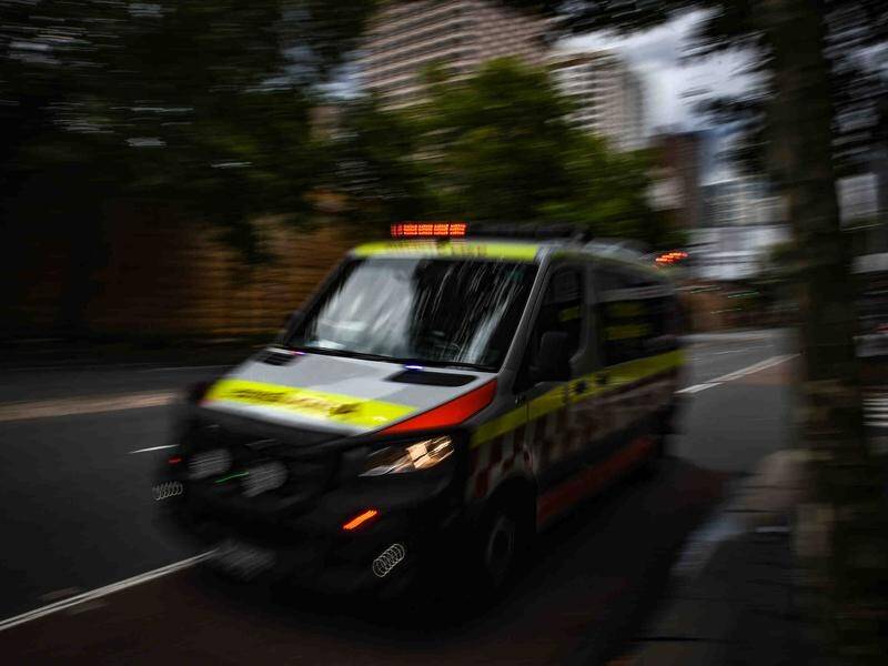 Two men have been taken to hospital after they were hit by a display car in a Sydney shopping centre (Flavio Brancaleone/AAP PHOTOS)