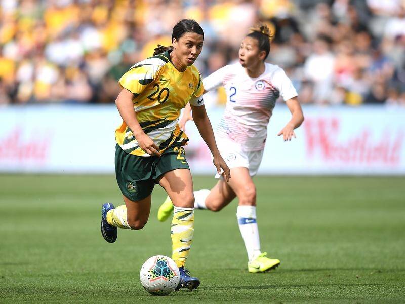 Matildas captain Sam Kerr scored both goals in the 2-1 friendly win over Chile in Sydney.