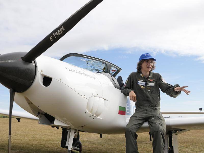 Mack Rutherford has became the youngest person to fly around the world solo in a small aircraft. (AP PHOTO)