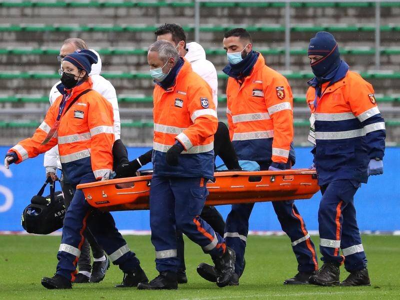 Paris St Germain's Neymar, who was carried off against St Etienne, will be out for six-eight weeks.