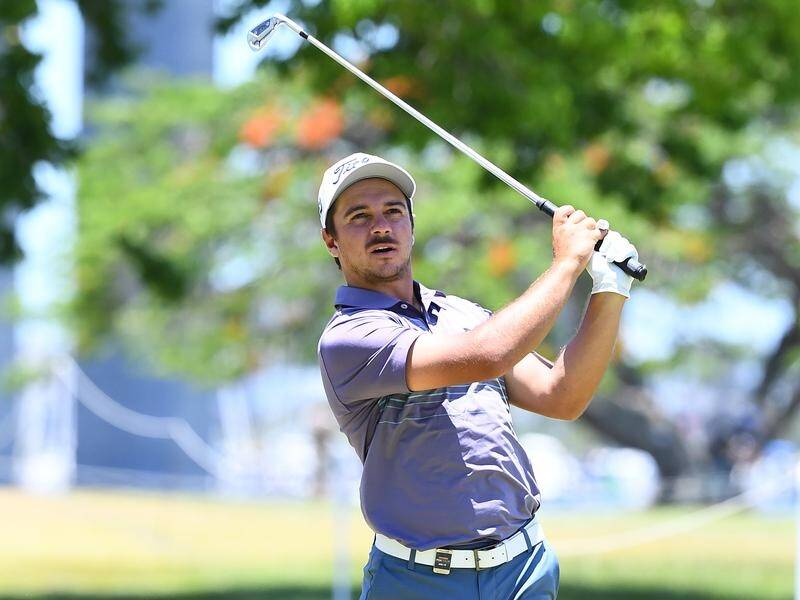 World No.556 David Micheluzzi holds a commanding clubhouse lead at the Australian Open. (Jono Searle/AAP PHOTOS)