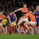 The Western Bulldogs have stayed in the hunt for the AFL top-eight with a five-point win over GWS. (Morgan Hancock/AAP PHOTOS)