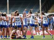 North Melbourne's preliminary final win over Adelaide came at a painful price for Niamh Martin (28). (Rob Prezioso/AAP PHOTOS)