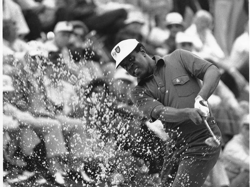 Lee Elder, seen at the 1975 Masters, when he became the first Black golfer to play there, has died.