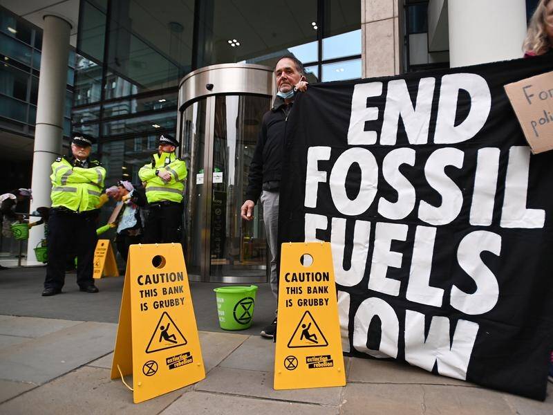 Scientist Rebellion activists were among those protesting at 2021's COP26 climate talks in Britain.