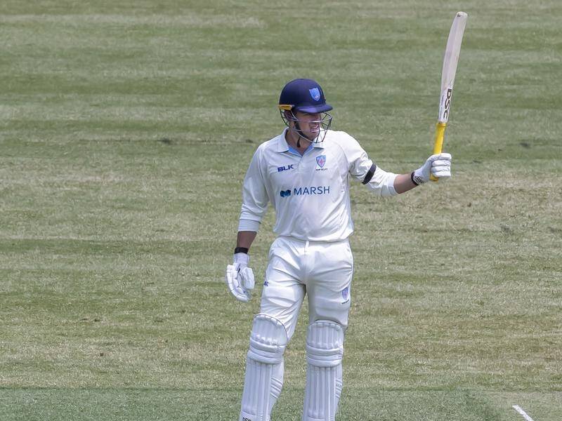 Moises Henriques has scored a century for NSW in the Shield match against Queensland at the SCG.