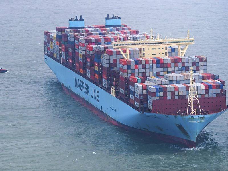 The Mumbai Maersk sailed in a tight circle before bumping up against the bottom of the Wadden Sea.