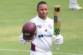 Queensland captain Usman Khawaja has lamented lost time in the Bulls' draw with Western Australia. (Jono Searle/AAP PHOTOS)