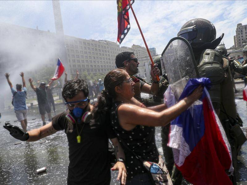 There have been protests across Chile demanding improvements in basic services and benefits.