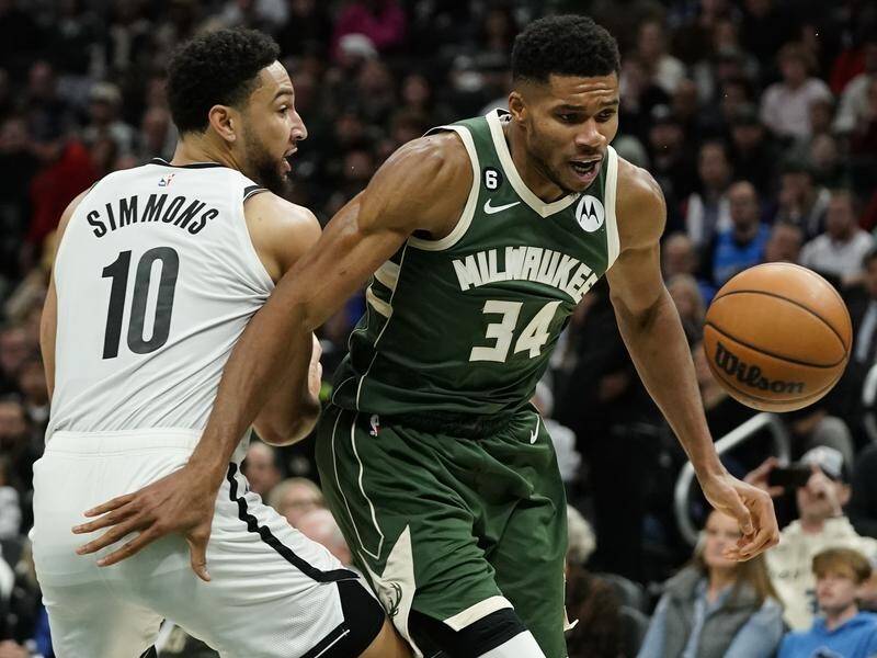 Ben Simmons and the Nets suffered a third loss in four games, going down by 11 points to Milwaukee. (AP PHOTO)