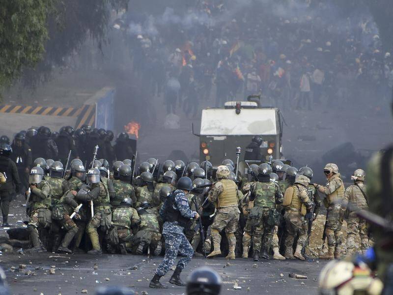 Security forces have opened fire on supporters of former Bolivian president Evo Morales.
