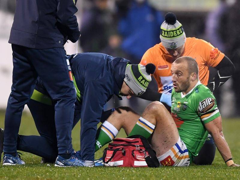Josh Hodgson has suffered a likely season-ending knee injury in Canberra's NRL loss to Melbourne.
