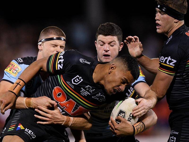 Penrith's Stephen Crichton impressed in the centres in his NRL debut against Cronulla.