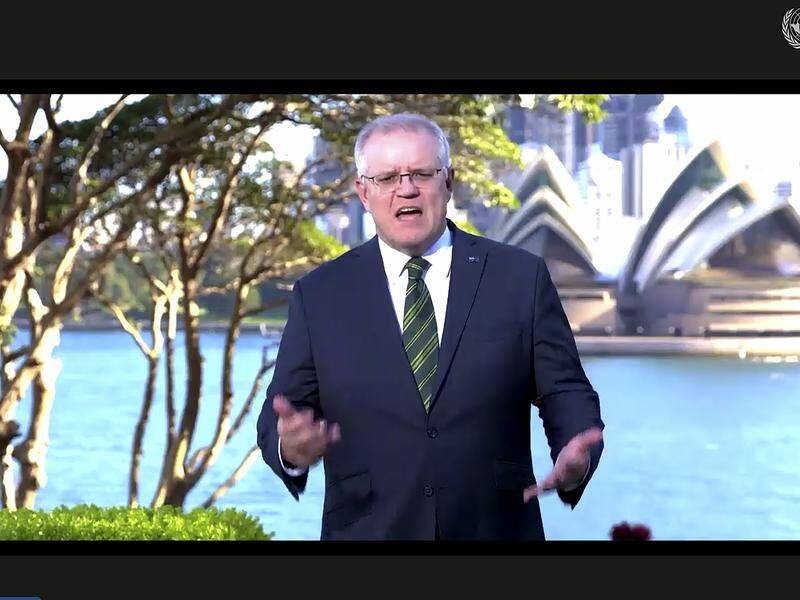 Scott Morrison has taken to the virtual stage to address the 75th United Nations general assembly.