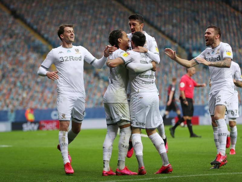 Leeds restored their lead at the top of the Championship with a 5-0 win over Stoke City,
