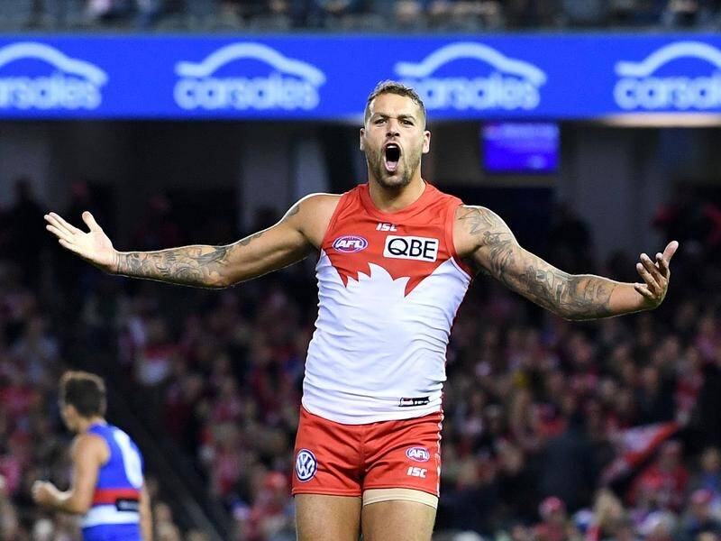 Lance Franklin is one of two Swans players who will miss their AFL clash with Geelong with injury.