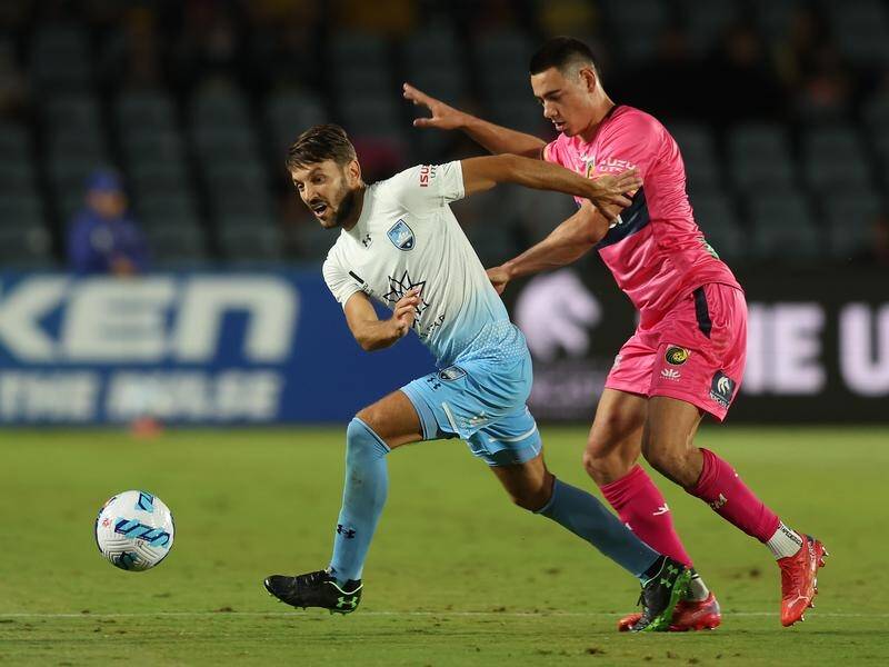 Milos Ninkovic (l) is leaving Sydney FC after spending seven seasons with the Sky Blues.
