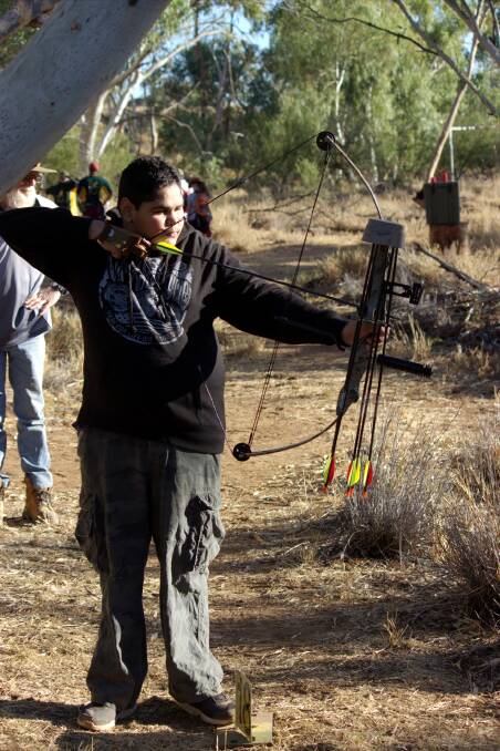 TARGET: Junior boys bowhunter Imahl Shaw participated in his first-ever bowhunting competition on Sunday.