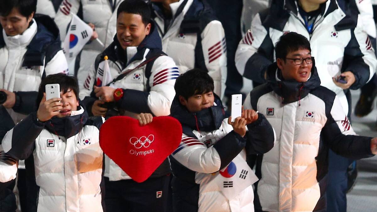 The South Korea Olympic team enters the Opening Ceremony of the Sochi 2014 Winter Olympics. Picture: Getty