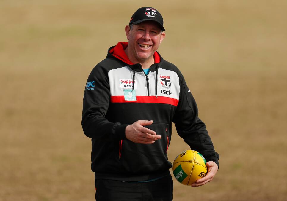 Brett Ratten has implemented an attractive, hard-running style of play at St Kilda. Photo: Michael Wilson/AFL Photos via Getty Images