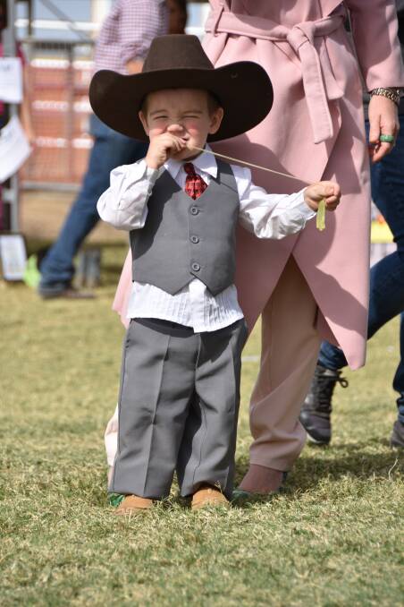 Outback racing: Henry Pedersen, 2, Burleigh Station, was one of the youngsters enjoying a day at the Richmond races. Photo: Jessica Johnston