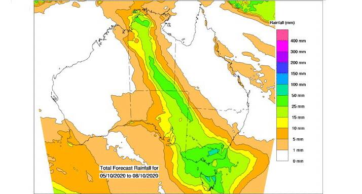 Bureau of Meteorology modelling shows blue skies for much of Queensland for the next eight days.