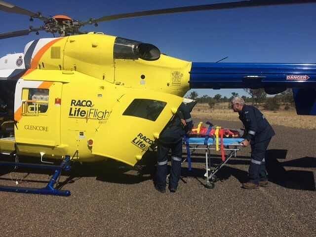 The teen was trying to avoid hitting a kangaroo when he lost control of the bike. Picture: LifeFlight