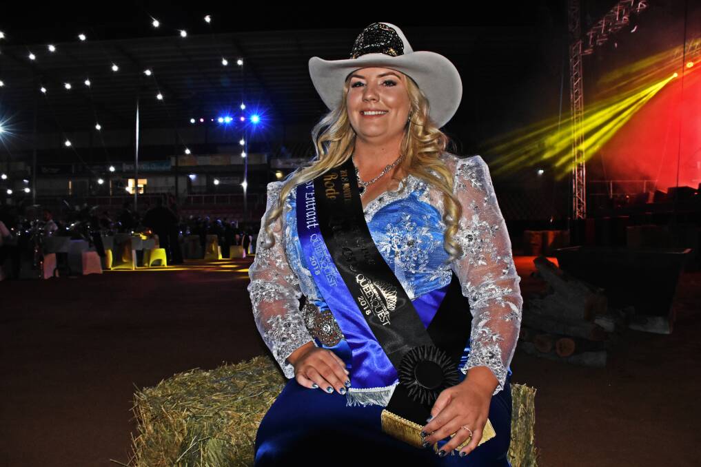 YAS QUEEN: Bec Hodshon, 25, was crowned the 2018 Mount Isa Rodeo Queen on Saturday night. Picture: Lydia Lynch. 