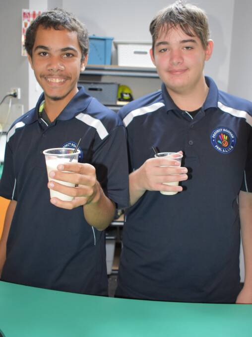 TASTY TREATS: Booyah boys Dillian and Mykale were tasked with impressing some tough critics at the PCYC vacation care this week. Luckily you cannot go wrong with a chocolate milkshake. 