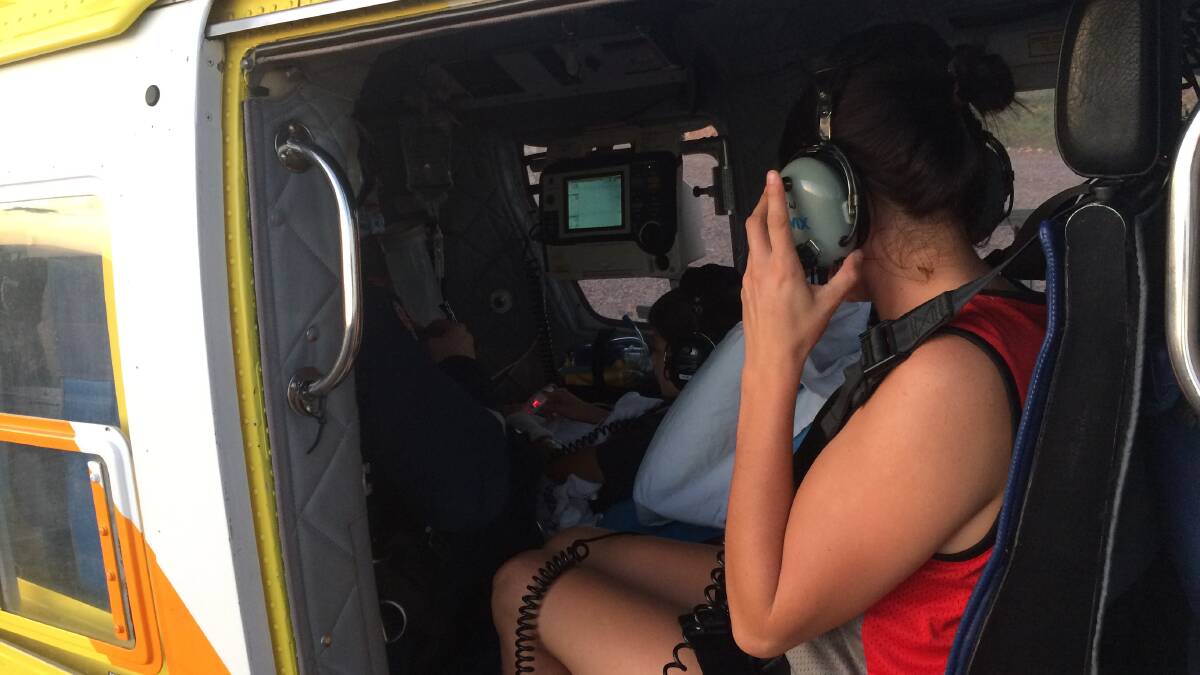 The young boy was accompanied by his mother on his flight to Mount Isa Hospital. Picture: supplied. 