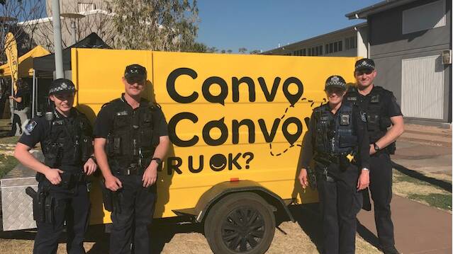 Mount Isa Police spreading the RU OK? message last month. Picture: supplied. 