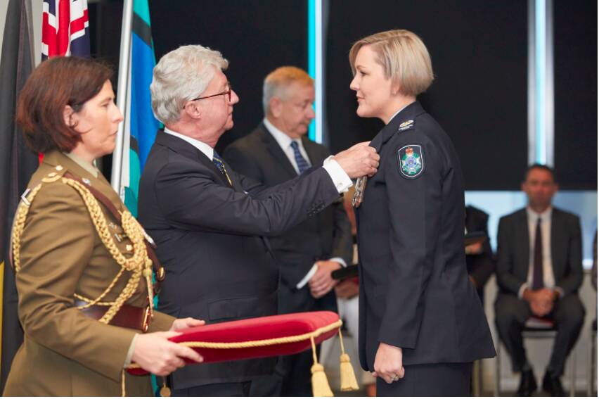 TOP HONOURS: Mount Isa’s Officer in Charge Sen Sgt Renee Hanrahan received the Australian Police Medal. Picture: supplied. 