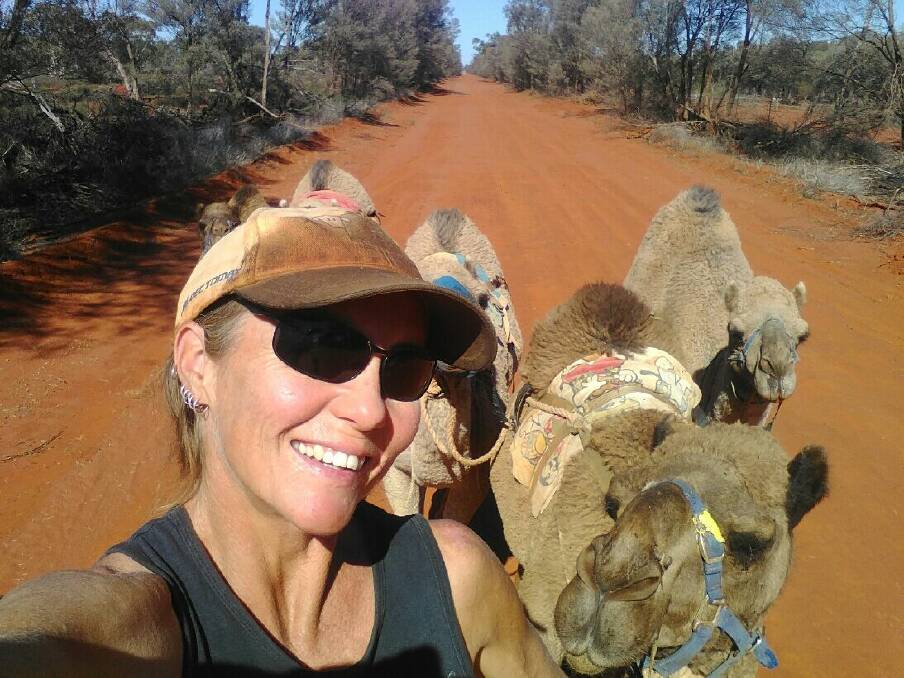 Glenda Sutton a stop entoute to Boulia Camel Races. Picture: supplied. 