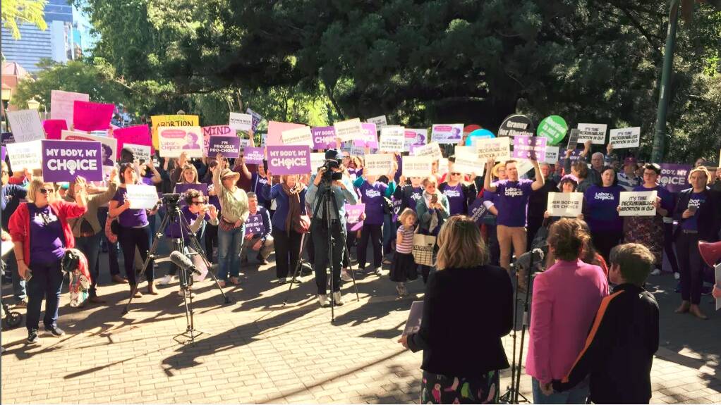 Pro-choice supporters made their voices heard in the heart of Brisbane. Photo: Toby Crockford - Fairfax Media.