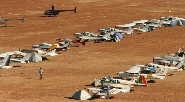 Aircraft owners are up in arms after being banned from under-wing camping at the Birdsville races.