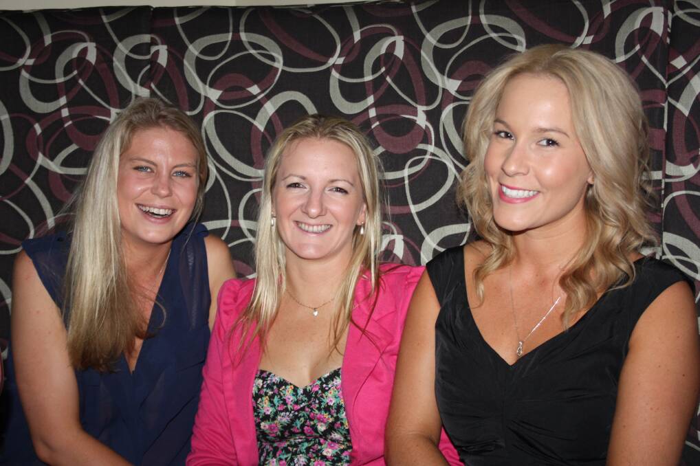 GIRL TALK: Celebrating a birthday are, from left, Chelsea Willoughby, birthday girl Rhonda O'Sullivan and Jacinta Ritchie.