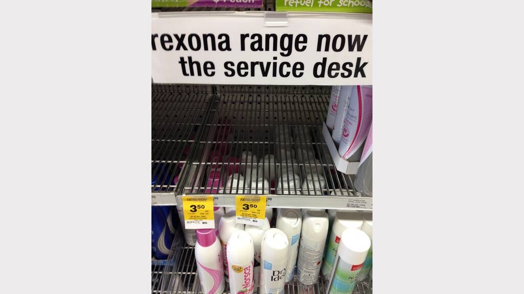 HIDDEN: Coles and Woolworths supermarkets in Mount Isa took Rexona deodorant off the shelves just before Christmas in an attempt to curb chroming.