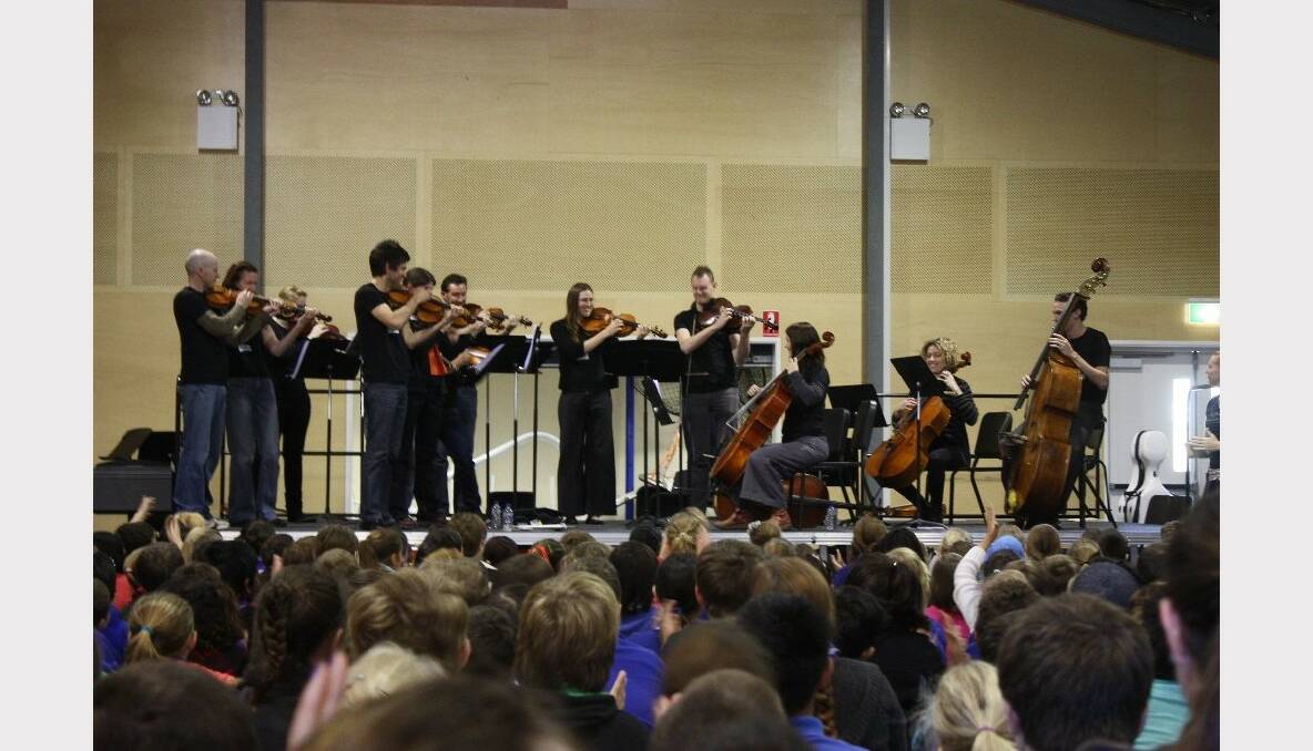 The Camerata of St John’s professional Queensland Chamber string orchestra yesterday presented their inaugural free school workshop in Mount Isa.