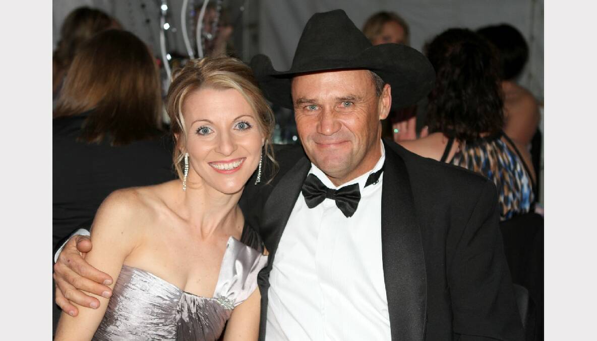 Getting into the rodeo spirit at the Isa Rodeo Queen Quest Ball on Saturday night.